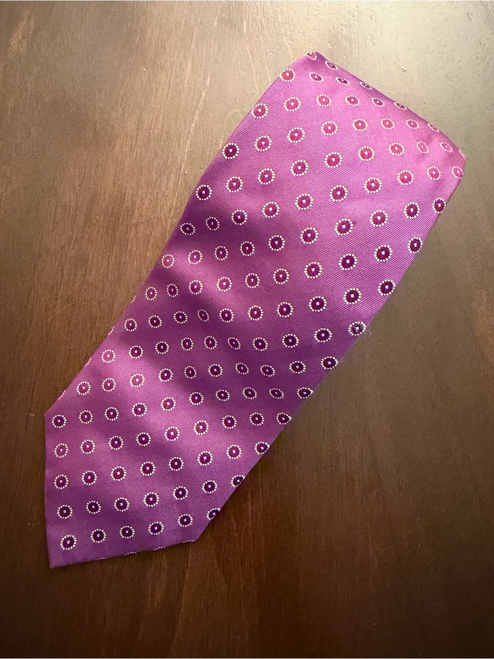 Hugo Boss Purple Men's Silk Tie with Dot Pattern 3” wide